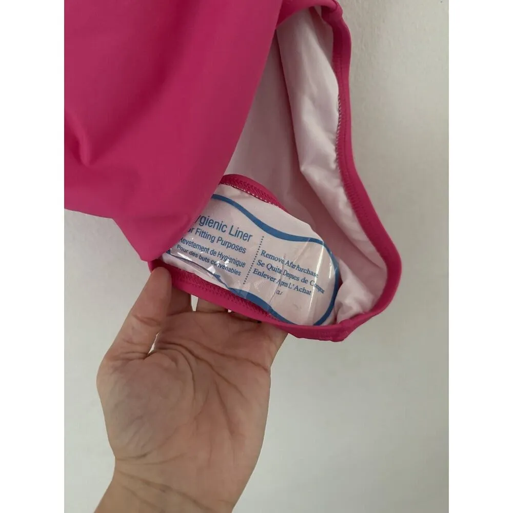 NWT Tommy Hilfiger Barbie Pink Ruffle One Piece Strapless Swimsuit Sz 6 - Image 6