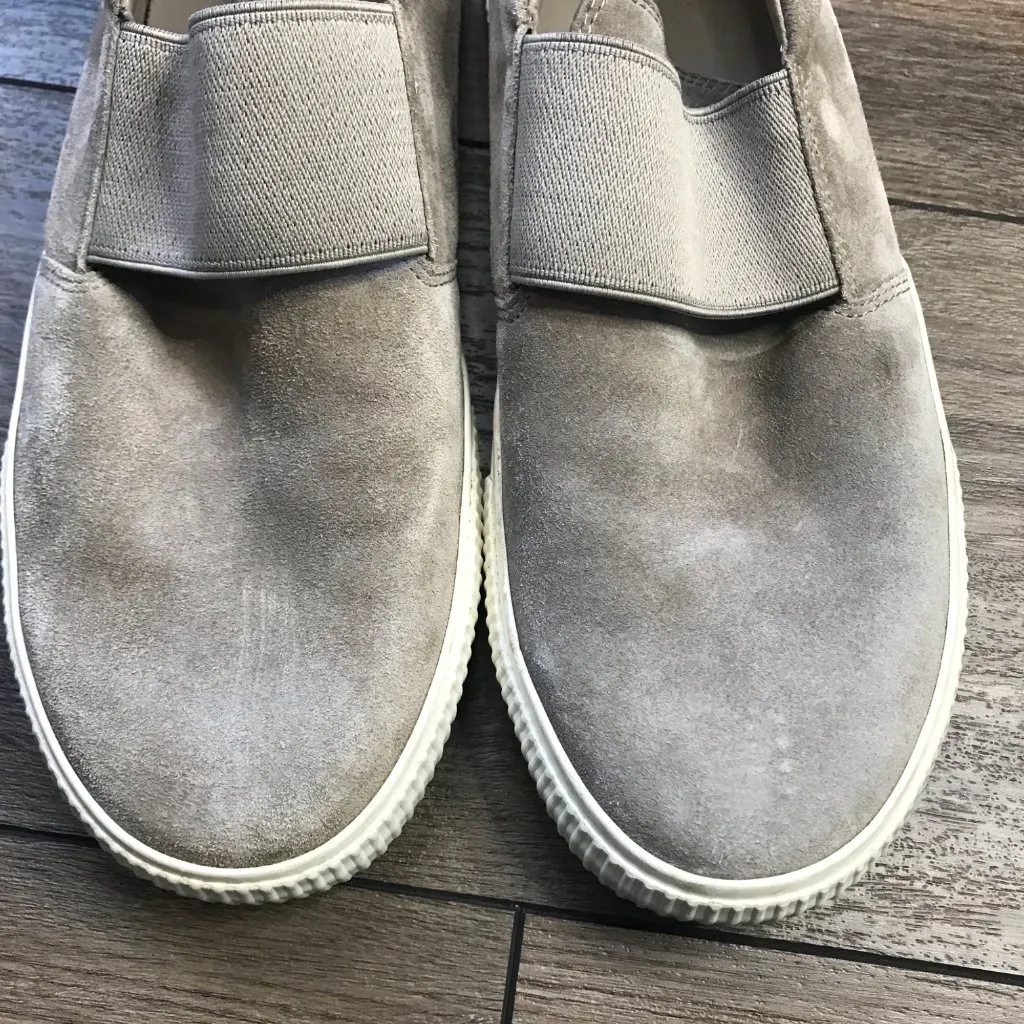 Vince Vince Kirkland‎ Suede Slip-On Sneakers in Woodsmoke Women's Size 8M EU 38 - Image 11