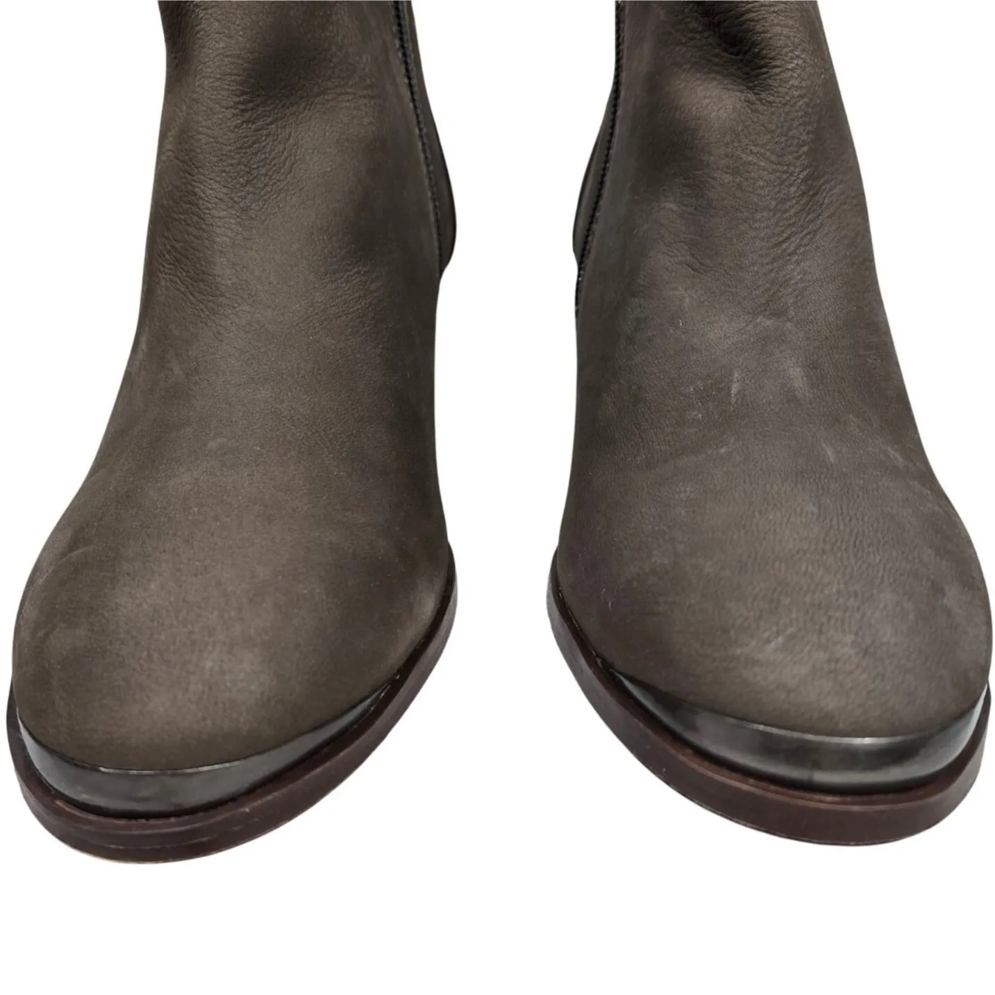 Diba Womens Taupe Sequoia‎ Suede Leather Block Stack Heel Booties 8.5 Brown - Image 3