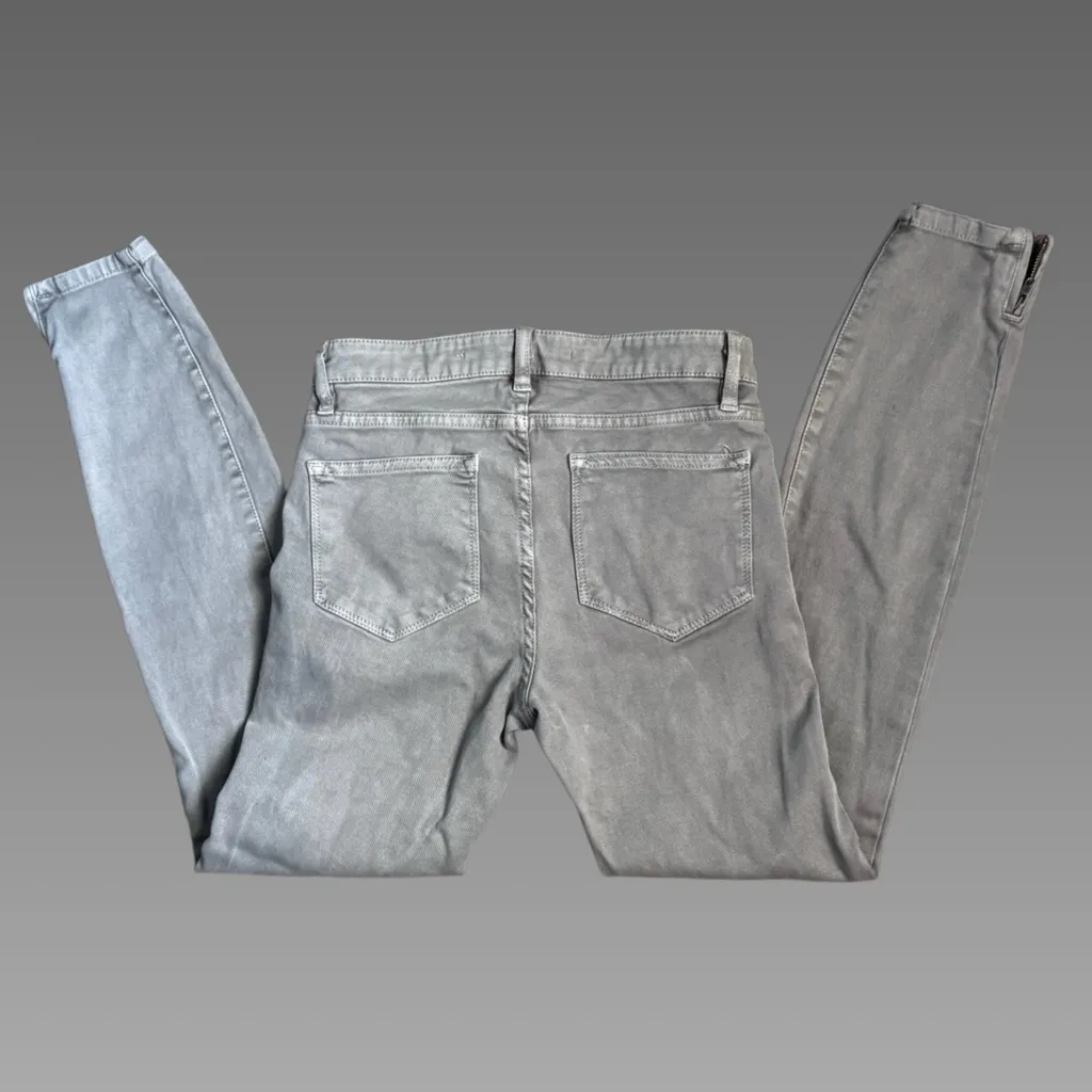 ZARA Gray Corduroy Skinny’s W/ Zipper Ankles Sz 2 - Image 4