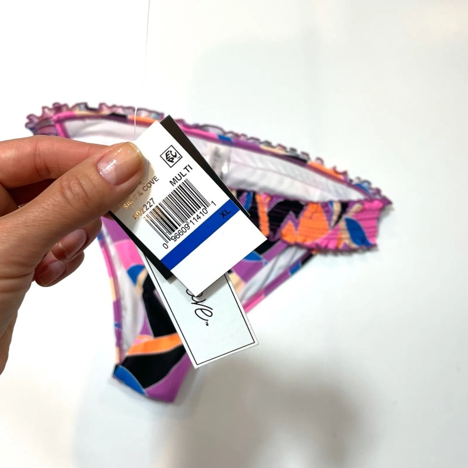 Salt+Cove smocked multicolor bikini swim bottom Purple Size XL - Image 4