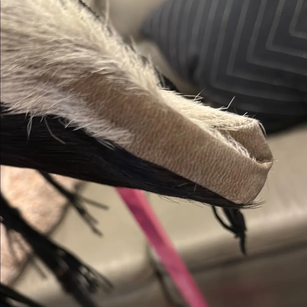 Black and White Fringe Leather Tote - Image 10