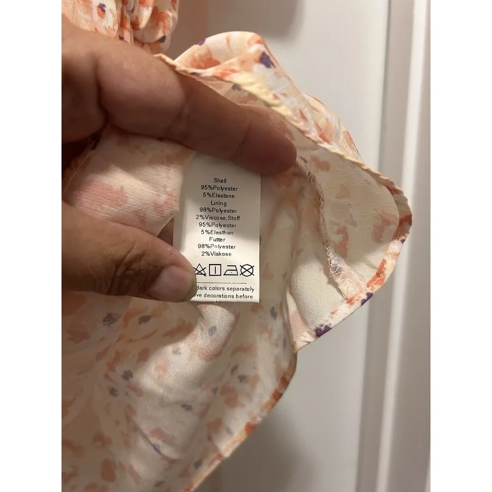 New GRACE KARIN Women Elegant V Neck Floral Peplum Top Short Sleeve Size Large - Image 4