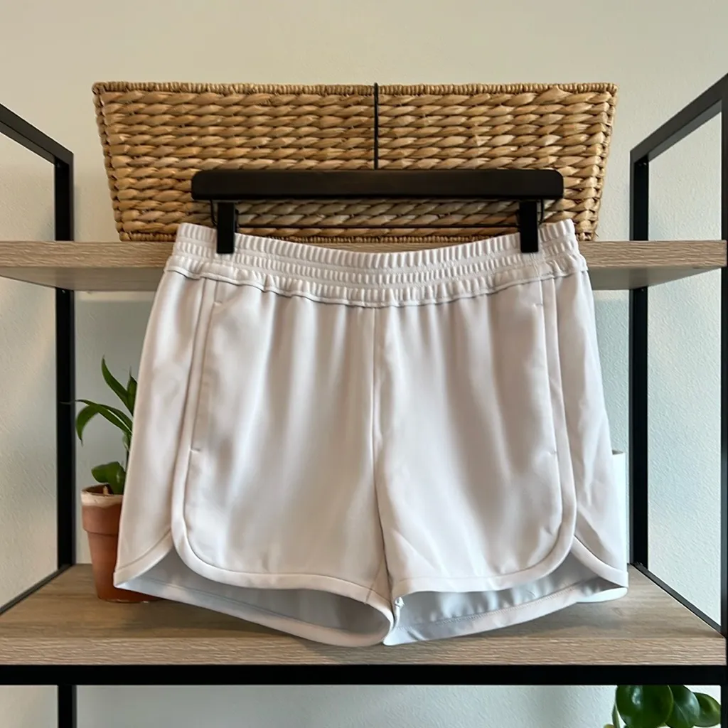 J. Crew Mid-Rise Dolphin Hem Crepe Pull On Baseball Style Shorts w/Pockets, 2 - Image 2