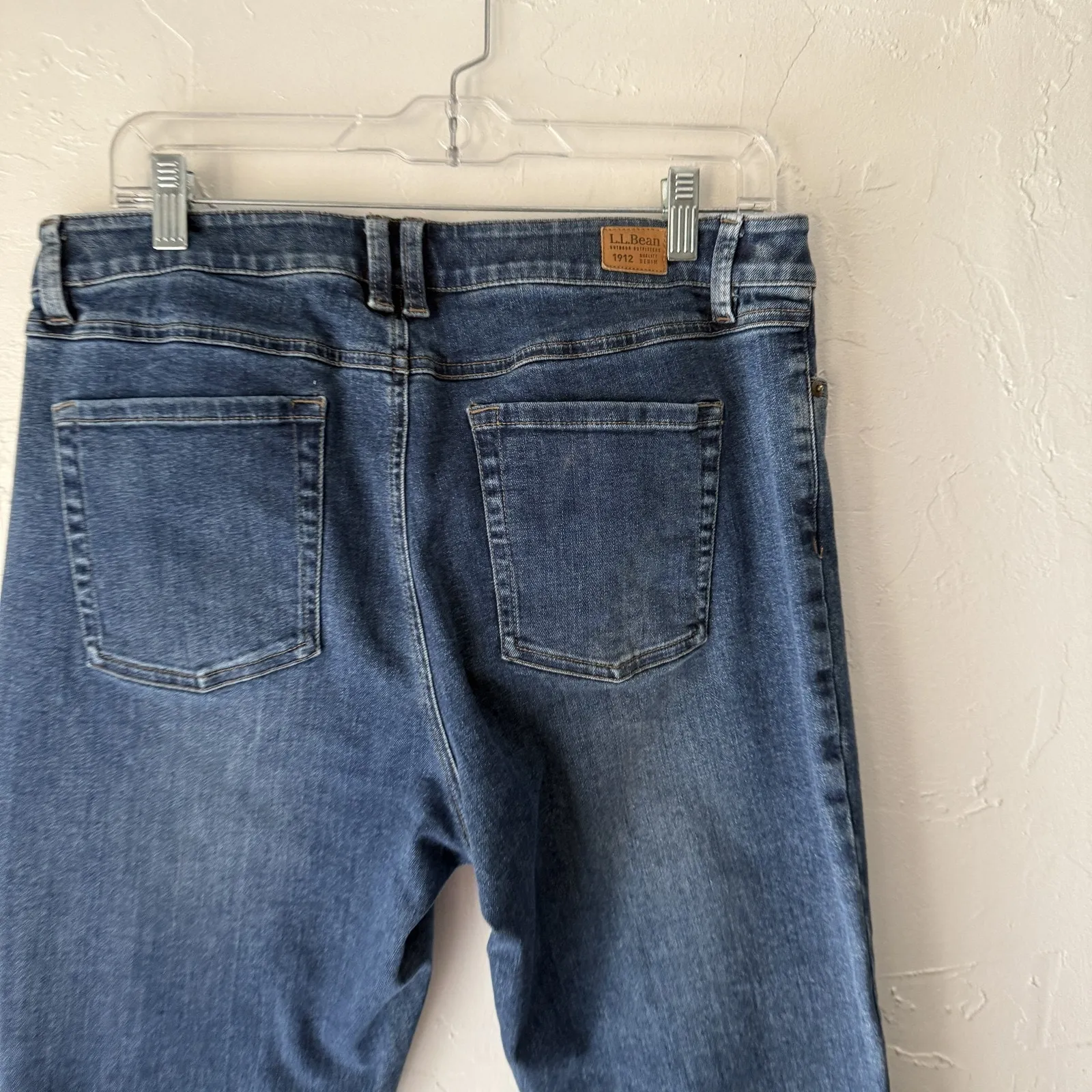 LL Bean Jeans Womens 14 Classic Fit Straight Leg‎ Mid Rise Stretch Denim Pants - Image 8