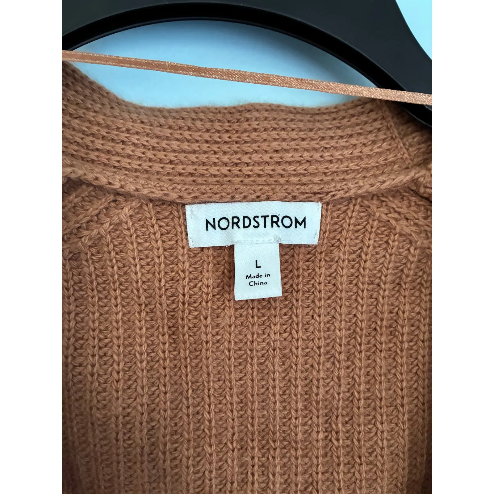 Nordstrom Wool Knit Cardigan Brown Large - Image 2