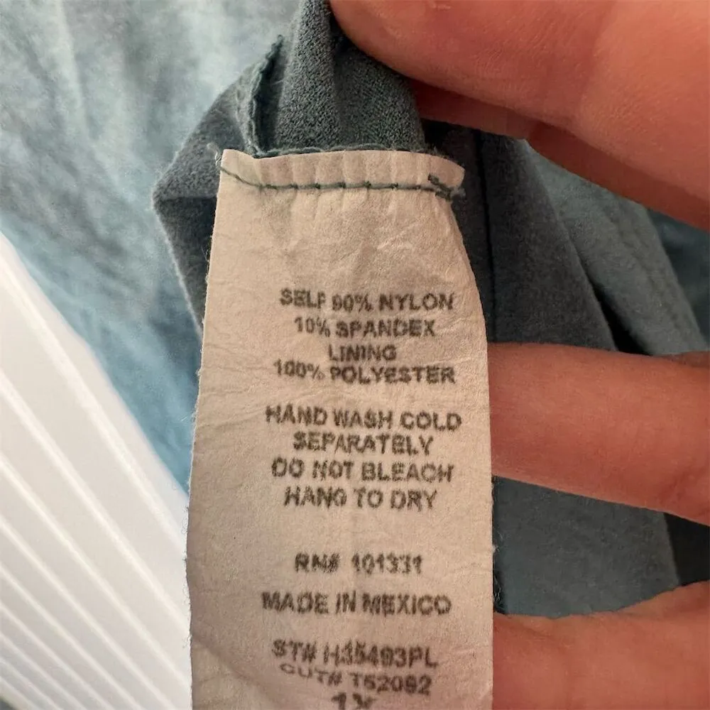 Charlotte‎ Russe+ 1X Teal Blue Faux Suede Bodycon Dress Y2K Soft Grunge Party - Image 5