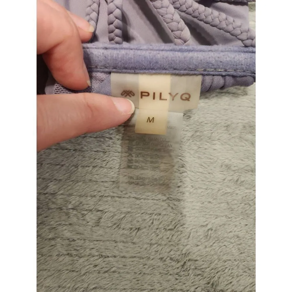 PIlyq M Amethyst Zen Braided Purple Strappy Halter Bikini Top Swim - Image 4