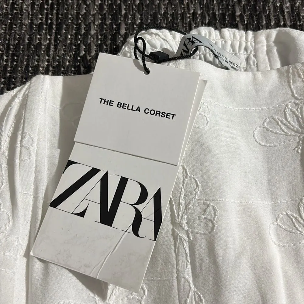 Zara White Bustier Crop Top - Image 5