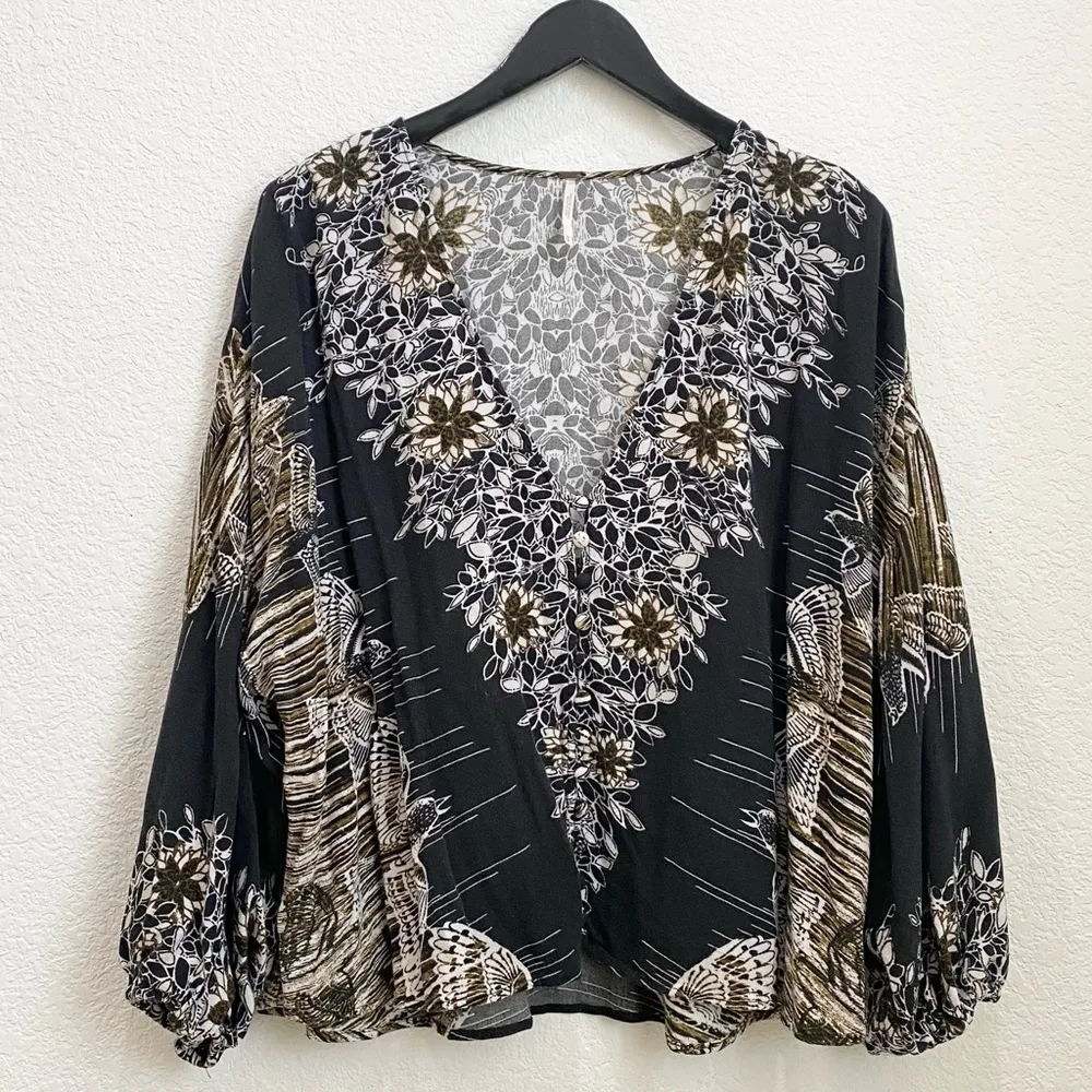 Free People Birds Of A Feather Balloon Sleeve Top - Image 5