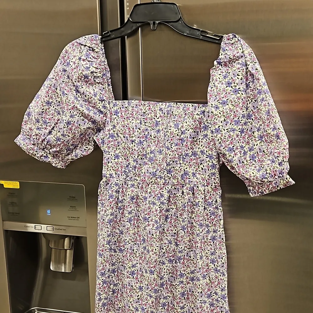 đź’•FAVORITE DAUGHTERđź’• The Mirka Dress ~ Organic Cotton Purple Floral Print 8 NWT - Image 9