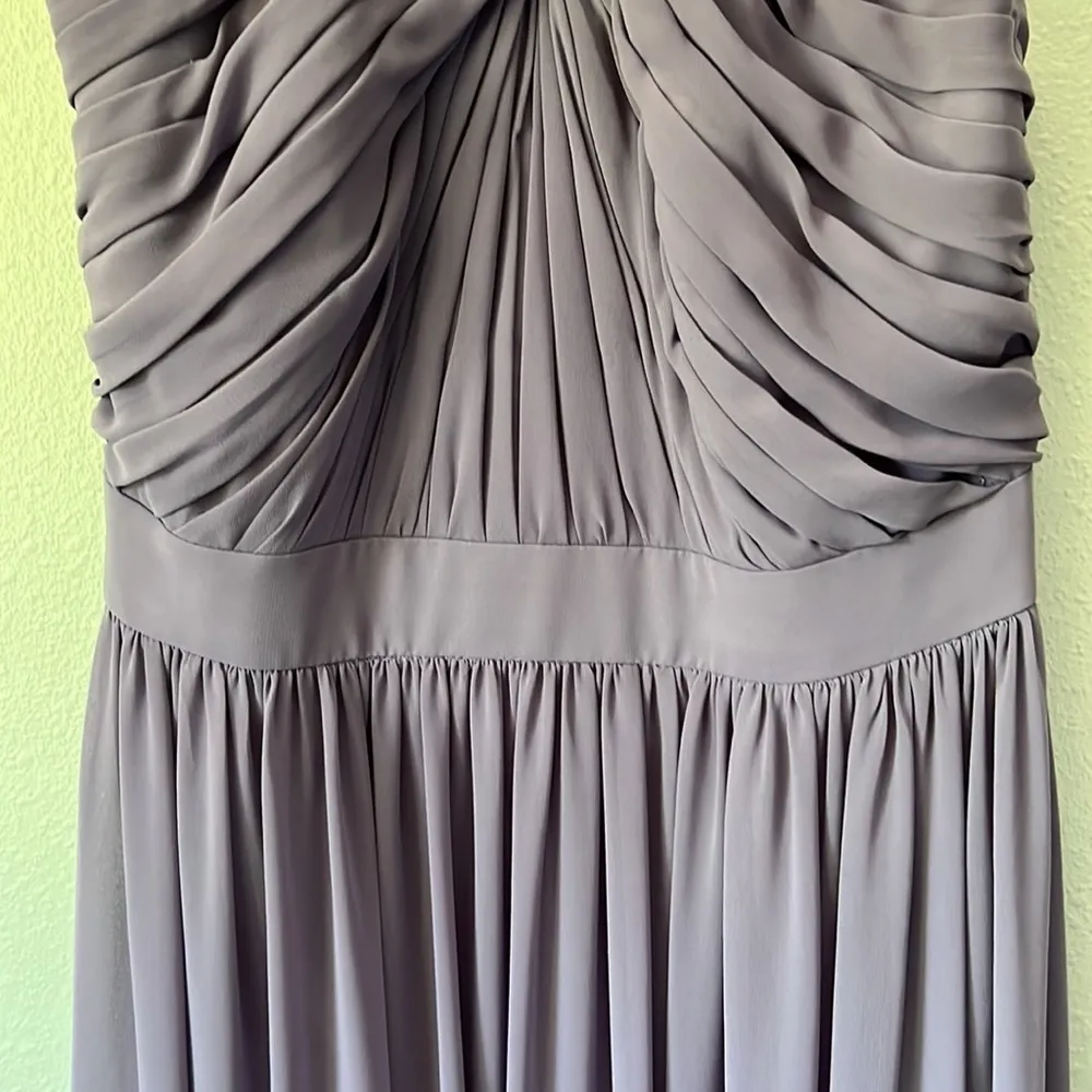 Monique Lhullier Bridesmaids lavender chiffon halter neck floor length dress 6 - Image 4