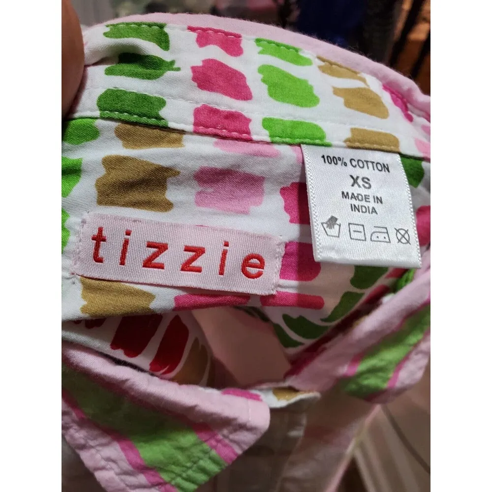 Tizzie Women's Pink 100% Cotton Collared Long Sleeve Casual Button Down Shirt XS - Image 8