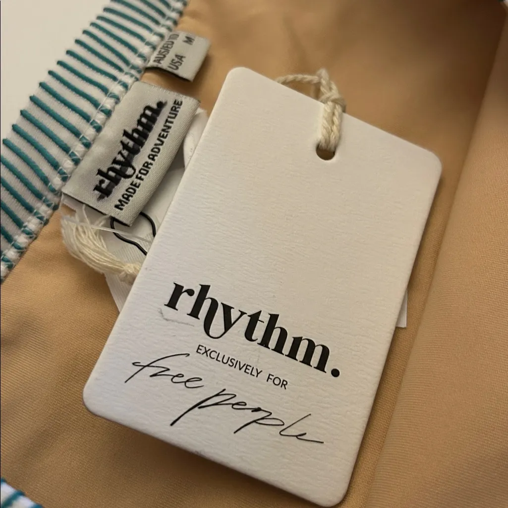 New Rhythm x Free People Noumea boy leg bikini bottom marine green size medium - Image 4