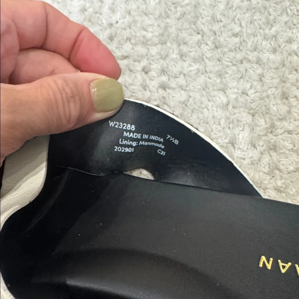 COLE HAAN Florens Woven Slide Sandals Flats Lfur zebra black white 7.5 - Image 5