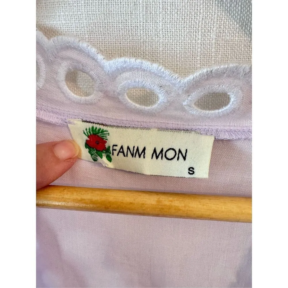 Fanm Mon Cide Linen Purple Wrap Maxi Dress in Lilac Size Small - Image 4