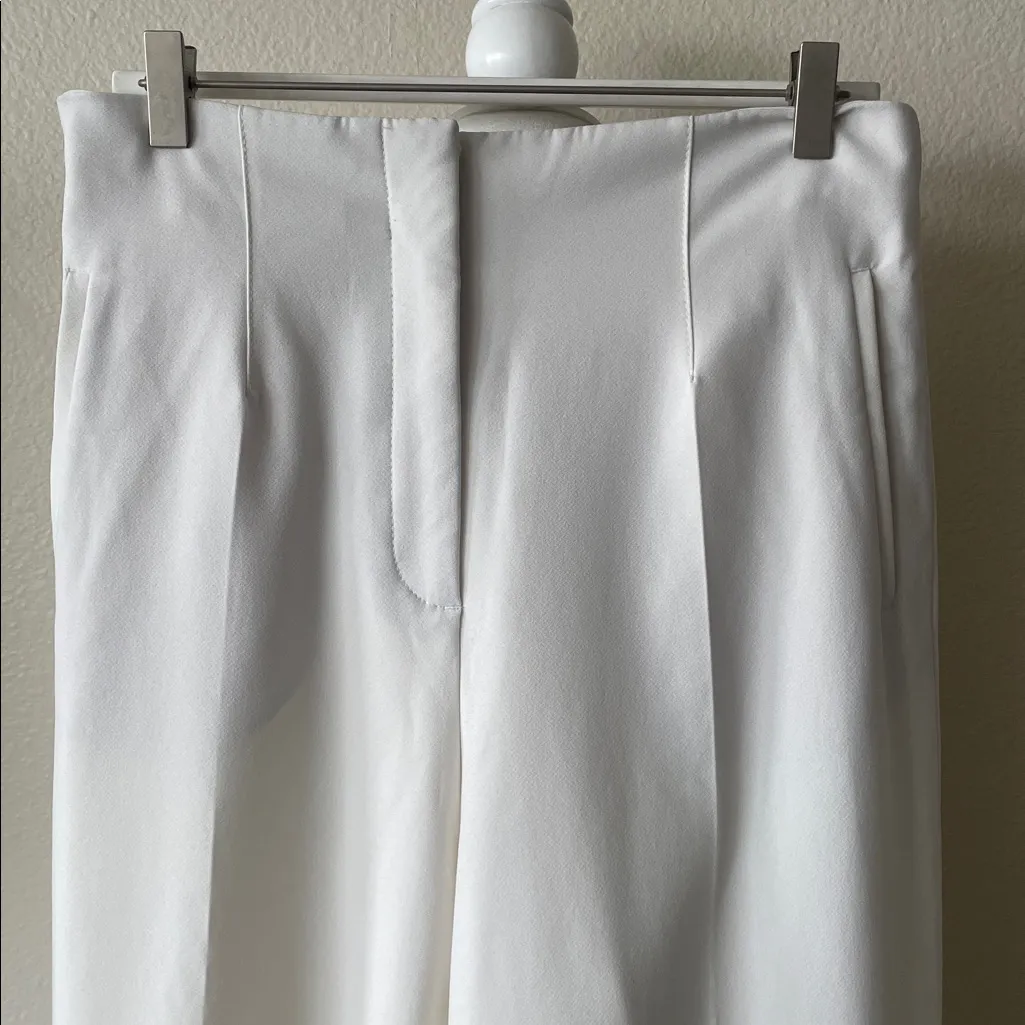 ZARA White High-Waisted Tailored Trousers | Wide Leg | Made in Spain - Image 5