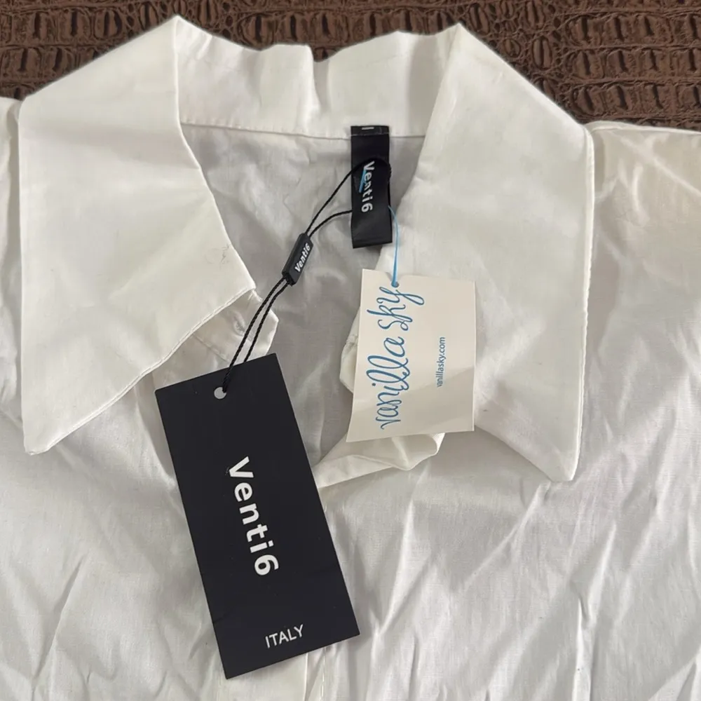 Venti6 White Stretch Button Up Shirt Size Medium NWT Made in Italy - Image 2