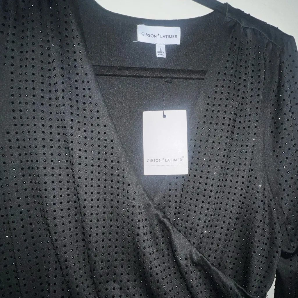 Gibson Latimer Black Long Sleeve Dress small - Image 2