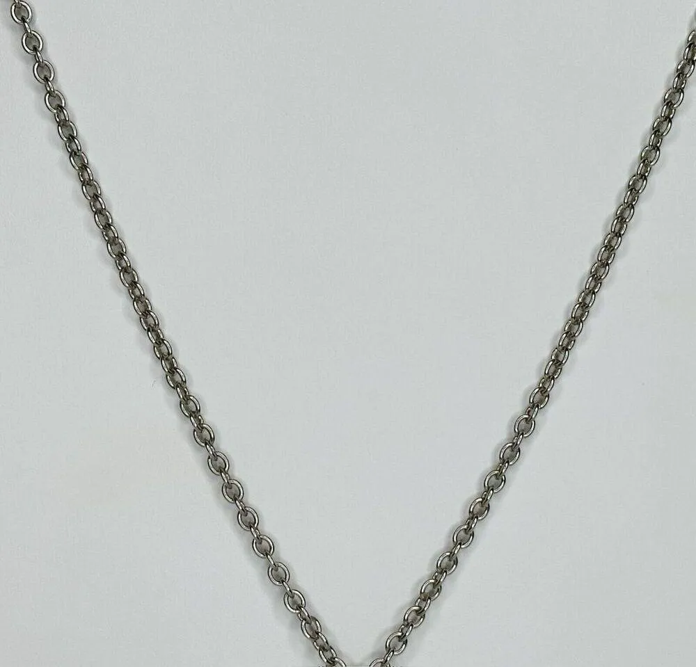 Chicos Silver Tone Chain Link Key Miracles Rhinestone Pendant Necklace ✨ - Image 5