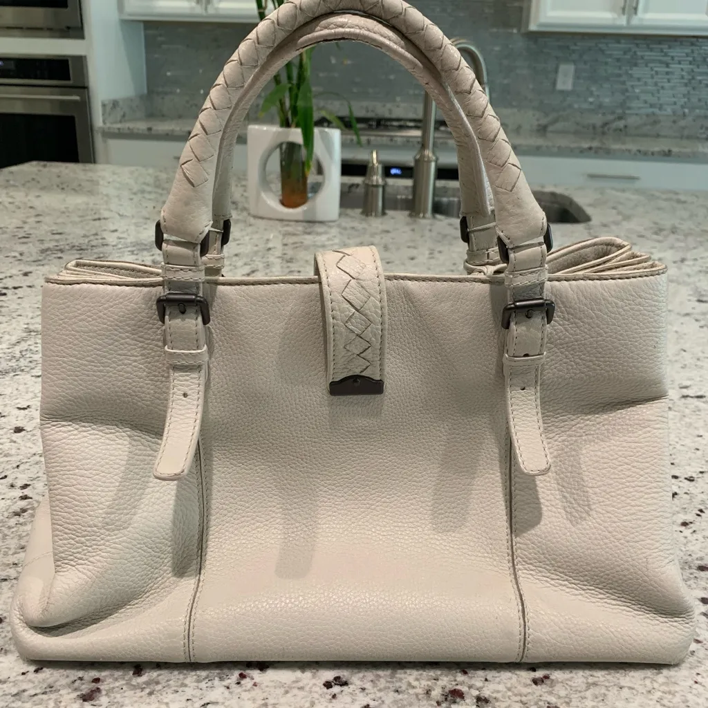 Authentic Bottega Veneta Intrecciato Roma Leather Satchel Bag Handbag - Image 3