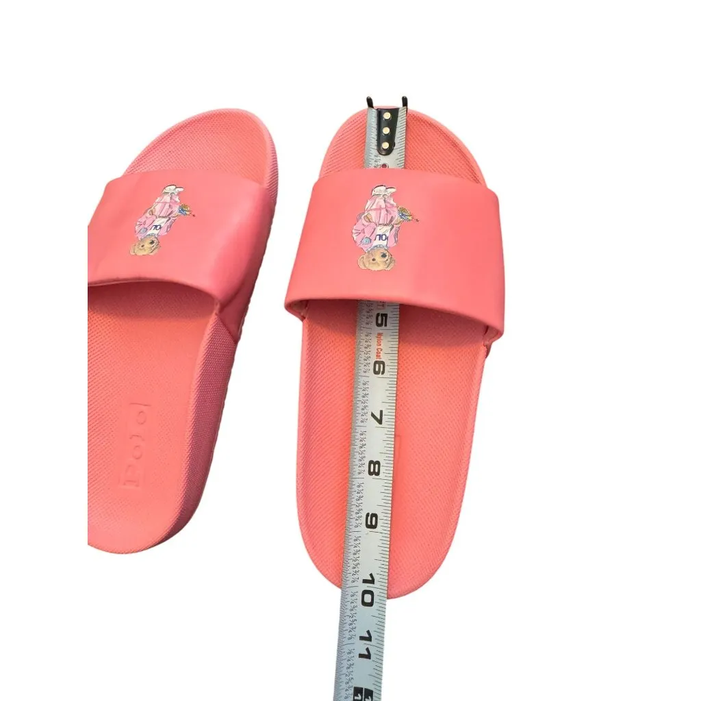 Polo Ralph Lauren Cayson Polo Casual Bear Pink Women’s Sandals Slides Size 8 - Image 8