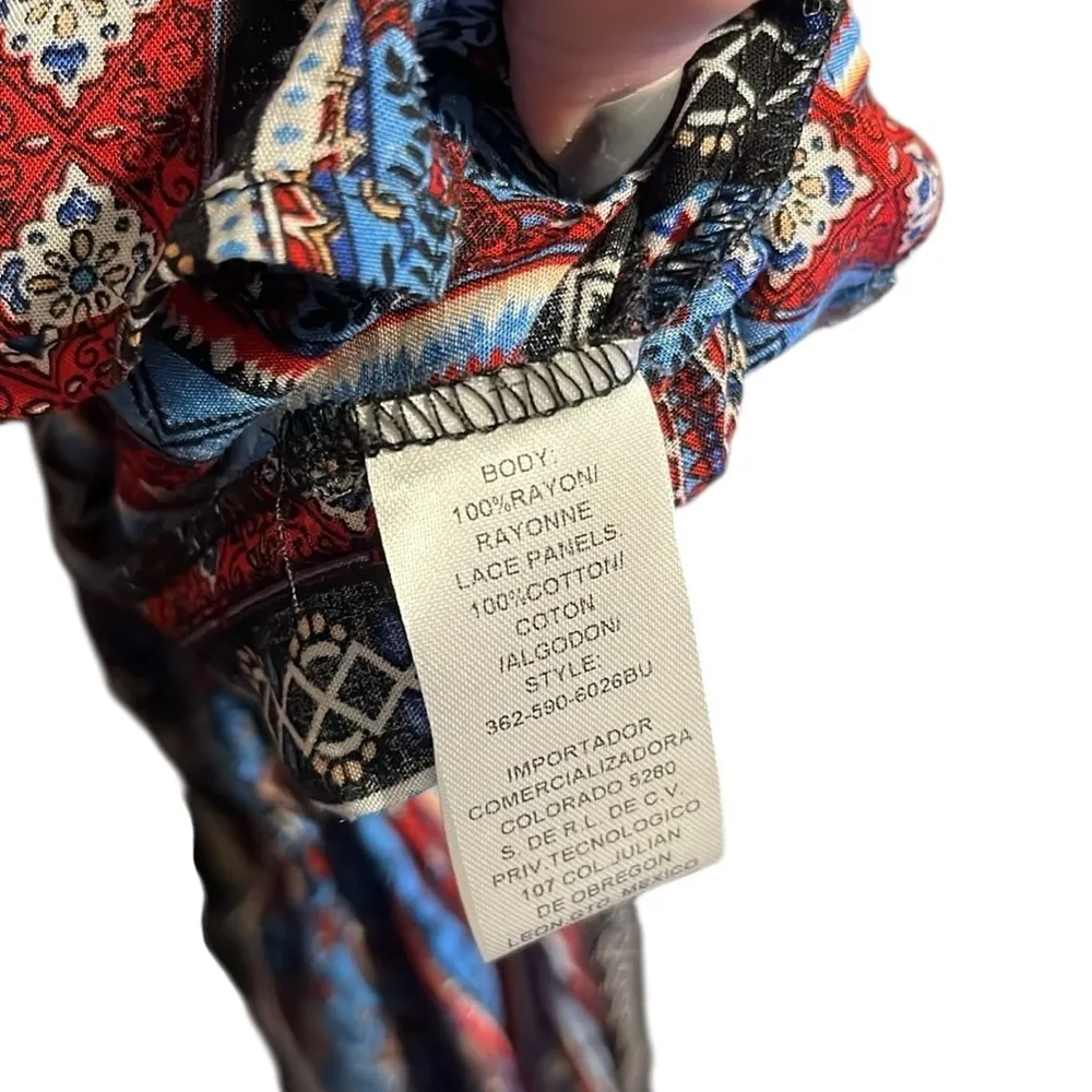 Roper Blue and Red Graphic Long Sleeve Romper with Pockets - Image 11