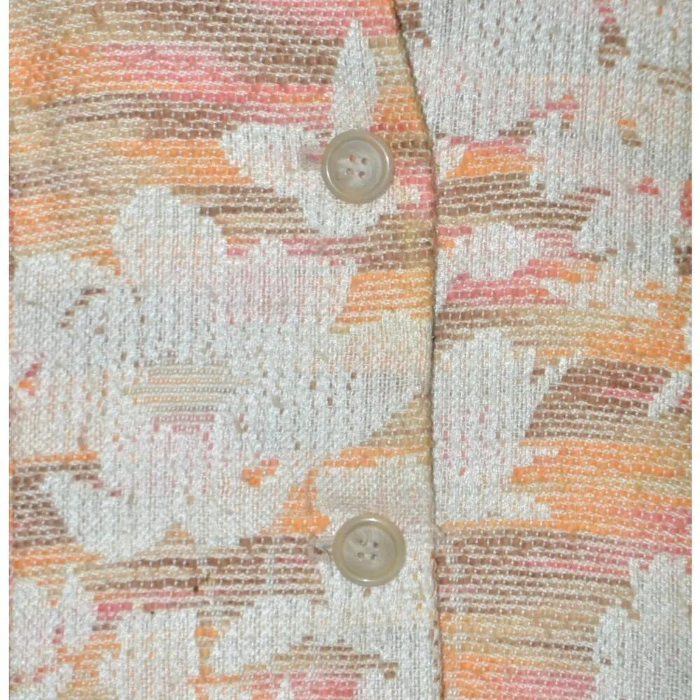 Alfred Dunner Ladies 10 Tweed Button Front Blazer Jacket Floral Office Event - Image 5