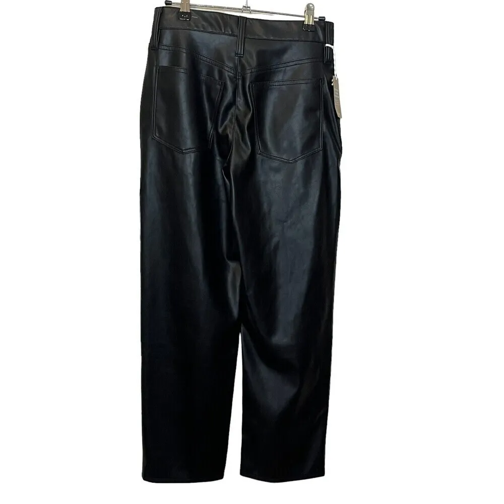 Madewell NWT Petite Perfect Vintage Jean Faux Leather Black Size 25P Straight - Image 5
