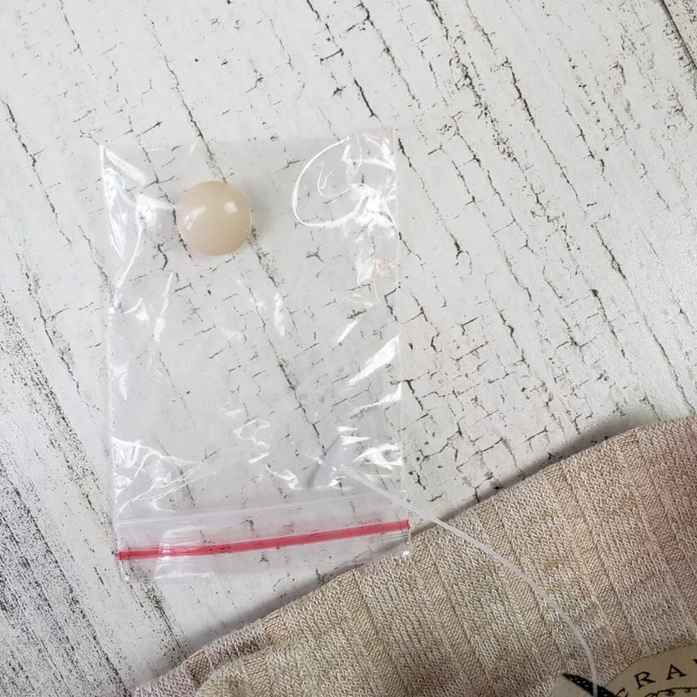 Polagram Oatmeal High Neck Lace-Up Sleeveless Lace Trim Dress Women's Size large - Image 7