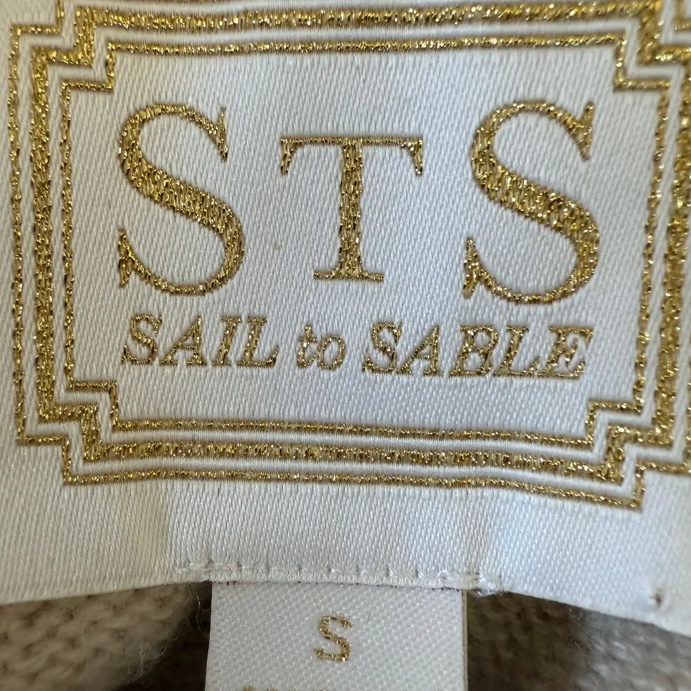 Sail to Sable Cream cowl neck classic wool cashmere tunic sweater Knit Dress S - Image 3