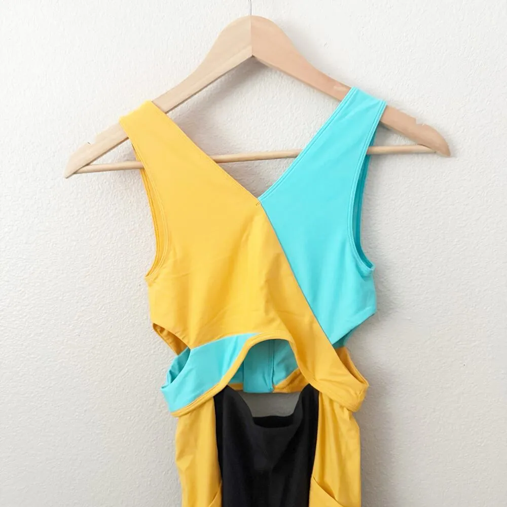 OUTDOOR VOICES | NWT Splashknit Cutout Bodysuit Shorts Capri Mango Black | XS - Image 7