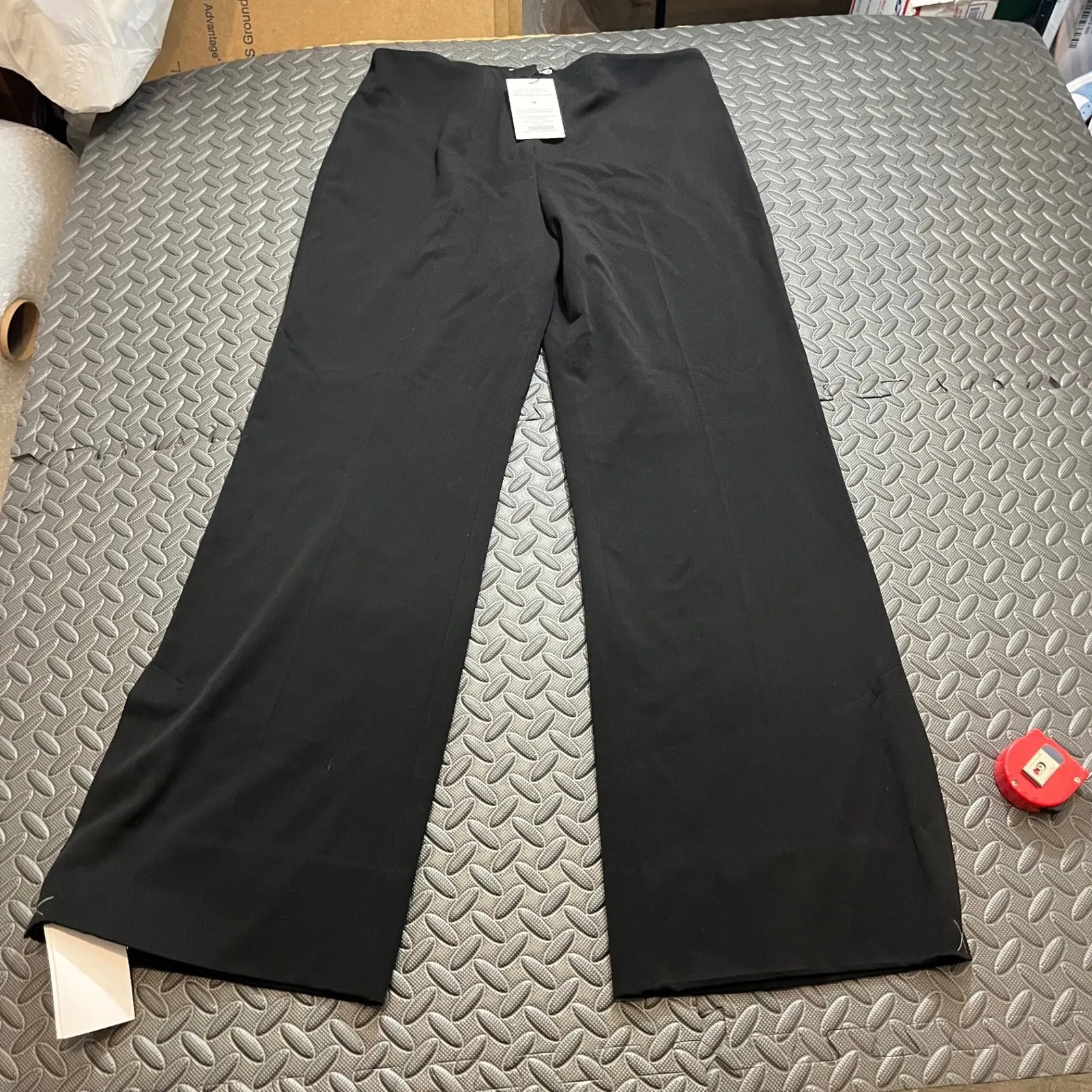 MM LaFleur Clooney 2.0 Dress Pants Light Twill 12 NEW Black Flared Slit Career - Image 2
