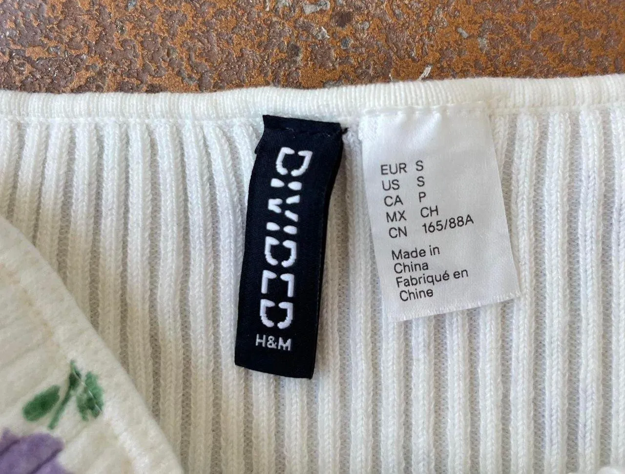 cream floral tube top crop top sz s - Image 5