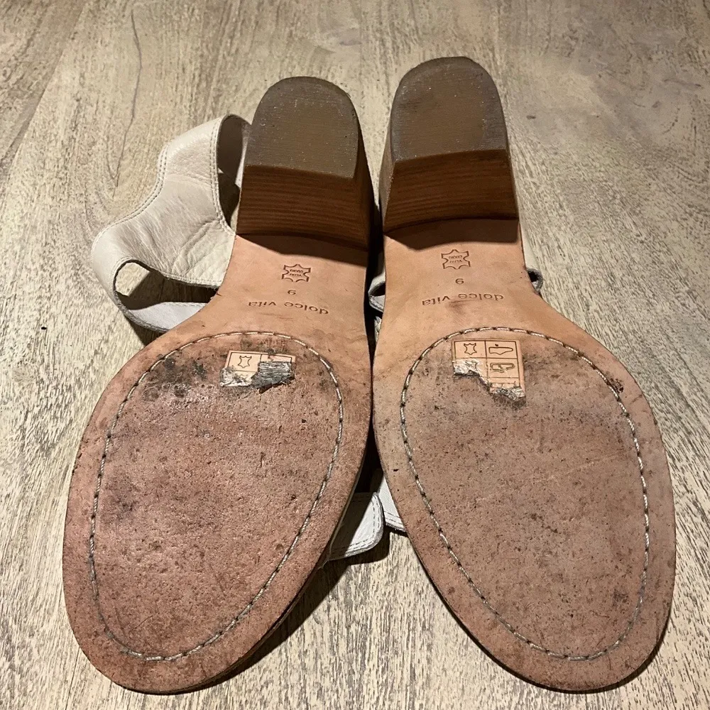 Dolce Vita DV Kanna Ankle Strap Sandals Ivory Leather Size 9 - Copper Buckles - Image 7