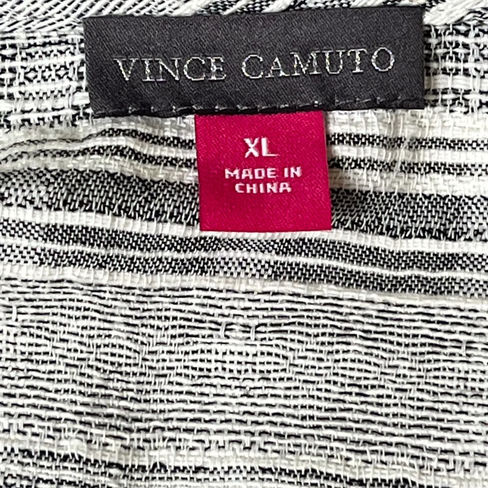 Vince Camuto Striped Tassel Top Crochet Trim Flared‎ Sleeve Blouse Size XL - Image 7