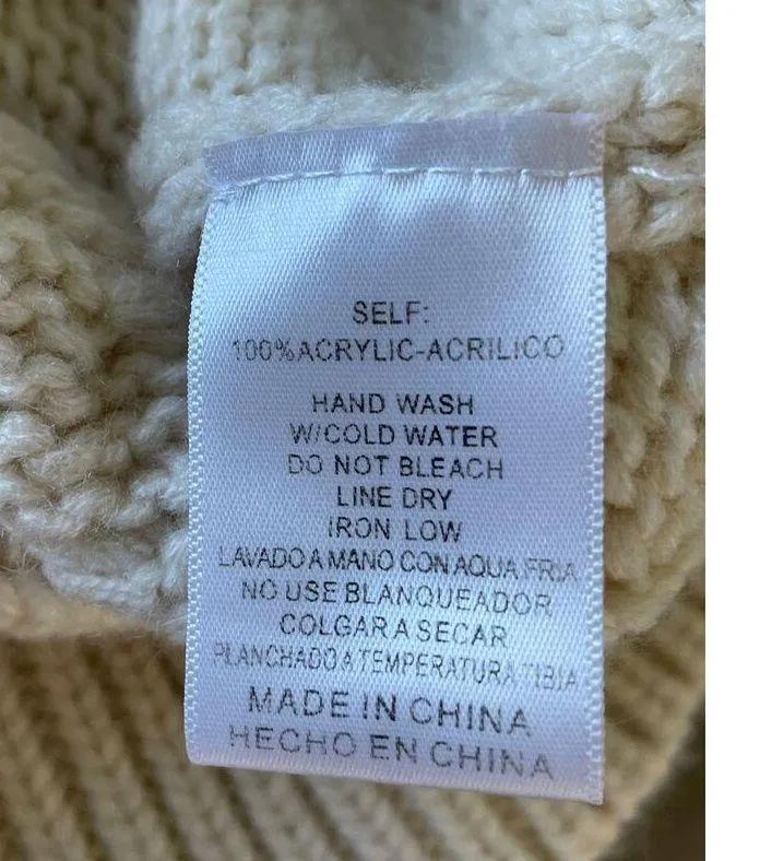 &merci Sleeveless Cable Knit Sweater Turtleneck Large - Image 6