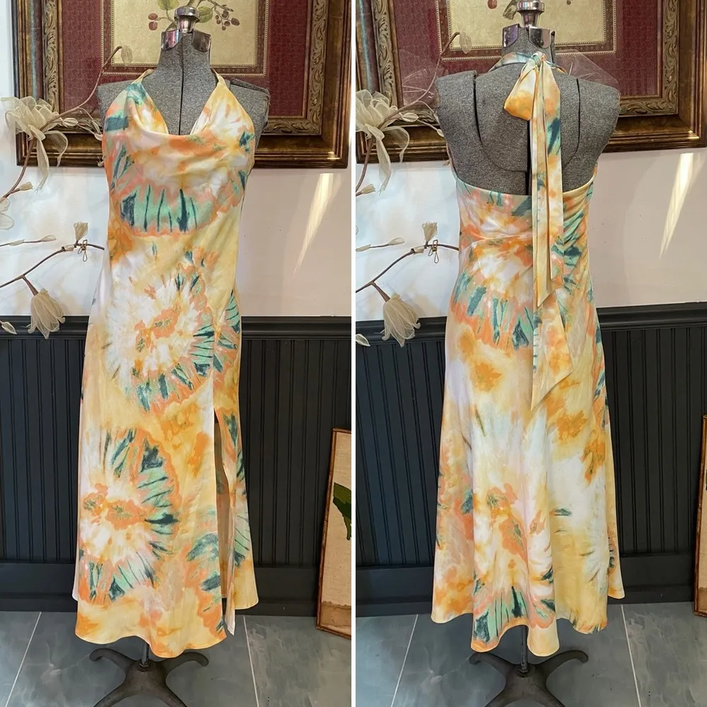 Here comes the Sun Donβt Dye Midi Tie Dye Orange Dress - Sz S ππ - Image 3