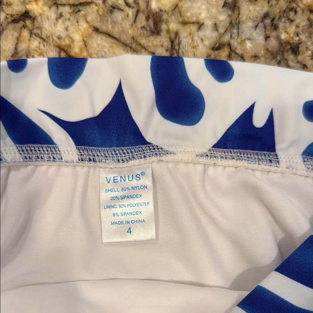 VENUS Blue and White Bikini Bottom - Image 2