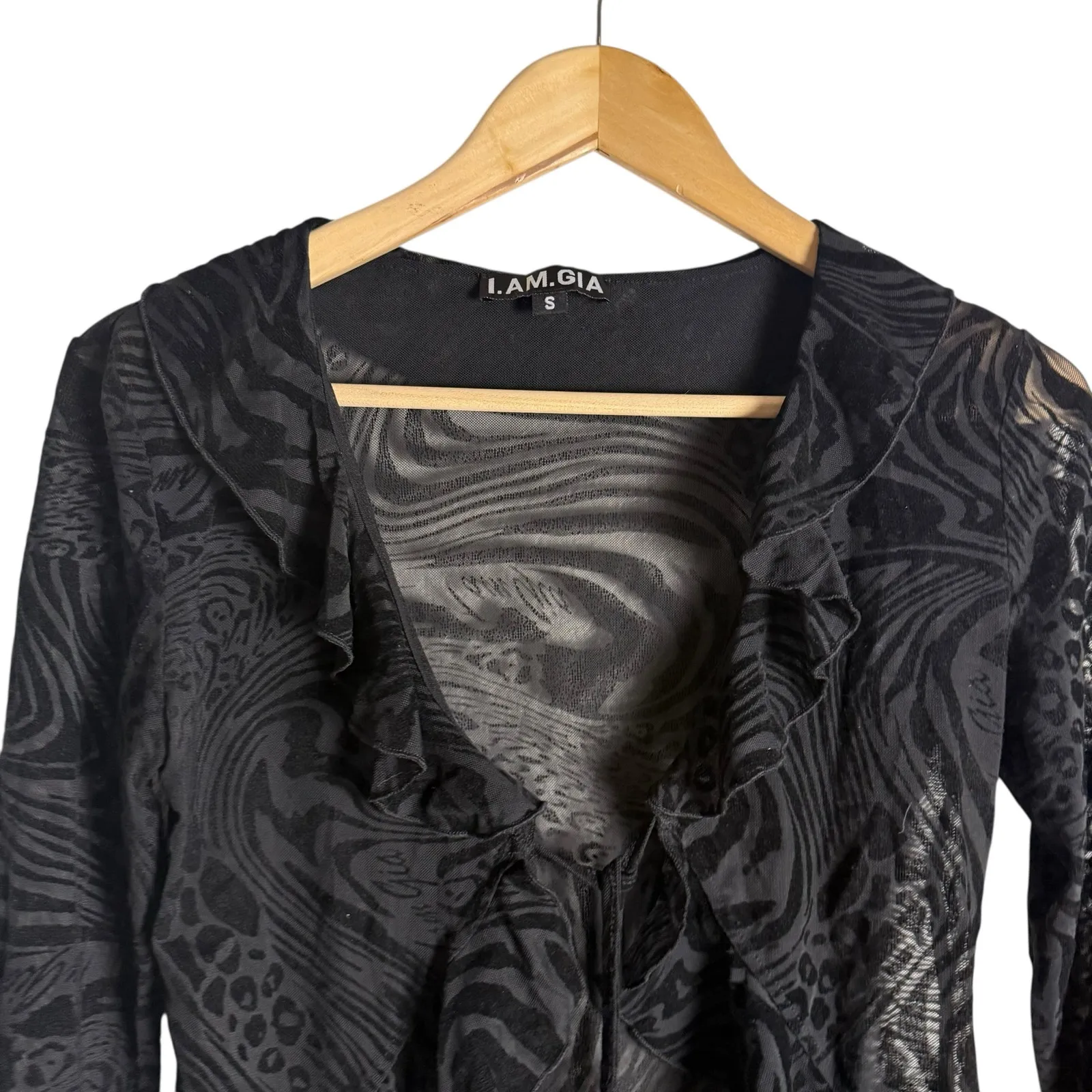 I.AM.GIA Annihya Pant Amina Top Black Animal Print Burnout Sexy 2 Piece Set S - Image 14