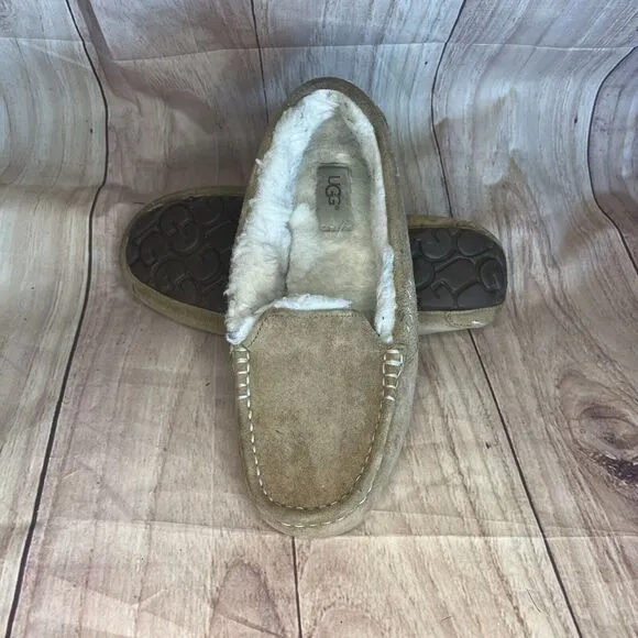 UGG  slippers shoes Womens 8 beige Ansley chestnut moccasin house shoe comfort - Image 2