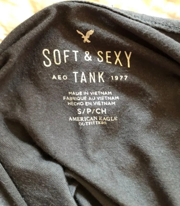 American Eagle Outfitters Soft & Sexy Grey Button Tank - Image 2