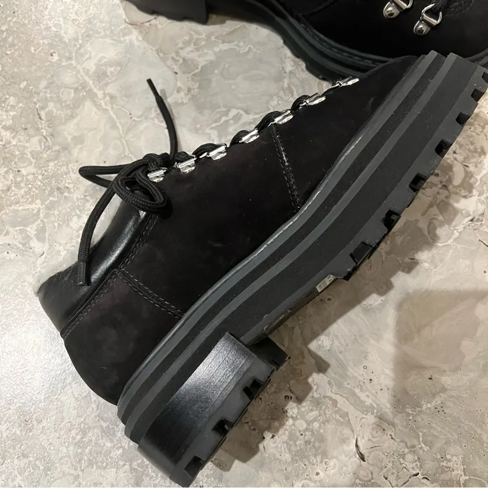 Schutz Lucille Faux Shearling-Lined Suede Hiking Boots Size 7 New in Dust Bag - Image 4