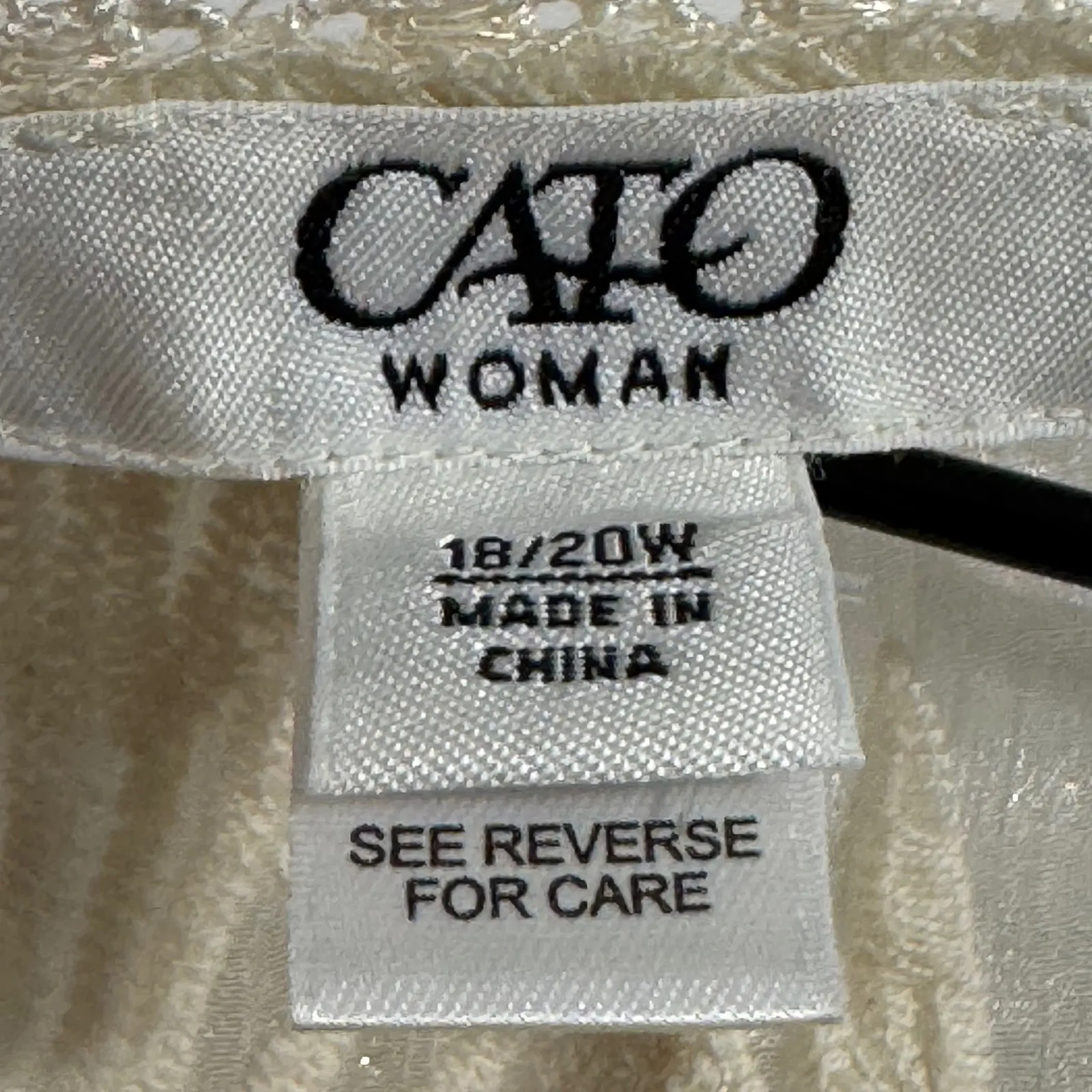 Cato Woman Kimono Cardigan 18/20 Cream Sheer Palm Leaf Lace Coastal Grandma Plus - Image 8