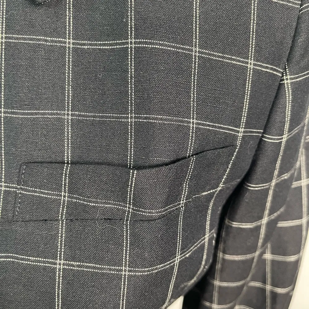 Jones, New York, Black White Plaid Button Blazer Jacket Size 8 - Image 8