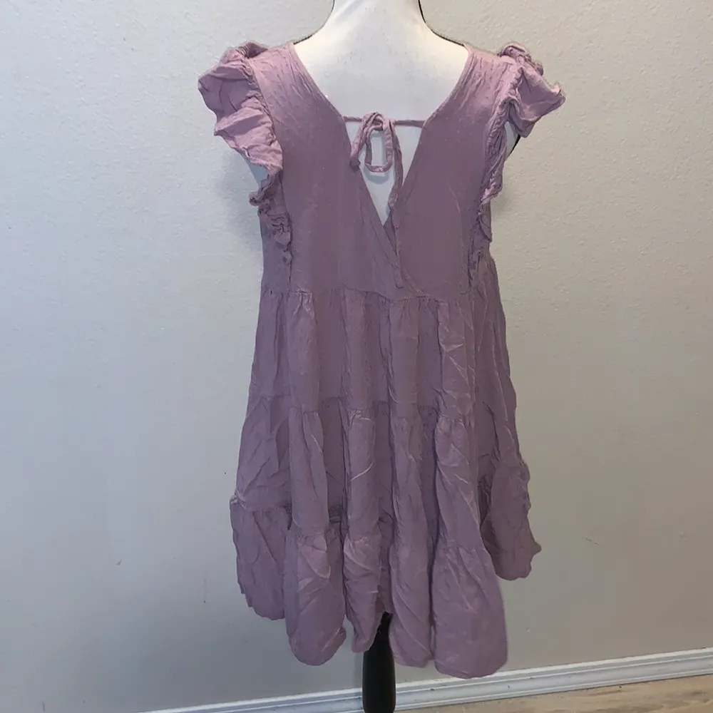 Kori purple ruffle sleeve summer mini dress - Image 7