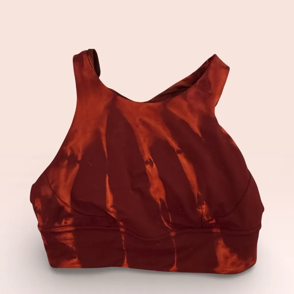 Lululemon Vibrant tye dye Red Racerback Women's Sports Bra - small - Image 3