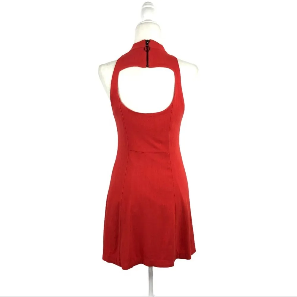 Free People Kitty Kat Bodycon Cutout Mini Dress Sleeveless Mock Neck Small - Image 12
