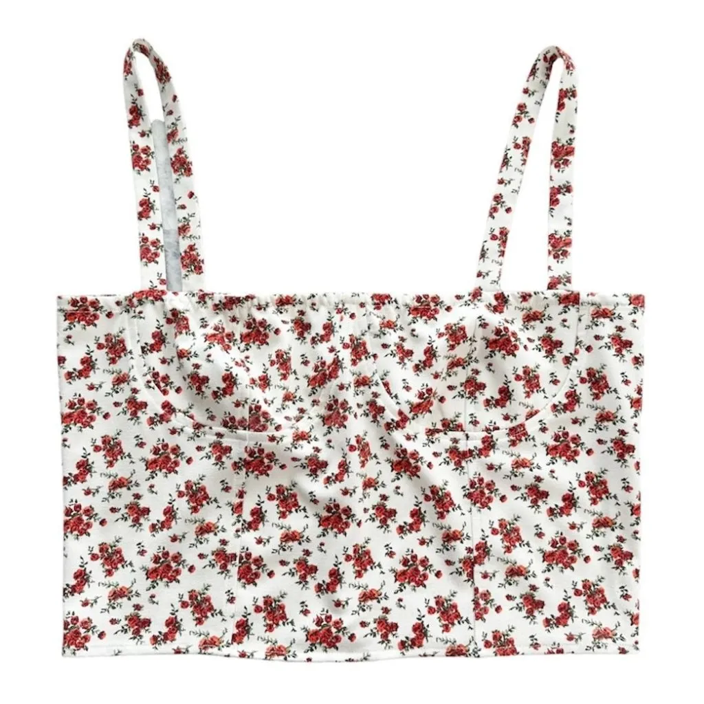 Danielle Bernstein Floral Cropped Tank Top - Image 2