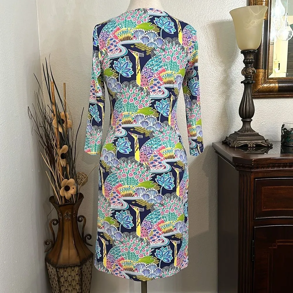 J.‎ McLaughlin Carly Paradise Print Sheath Dress Multicolor Catalina Cloth XS - Image 6
